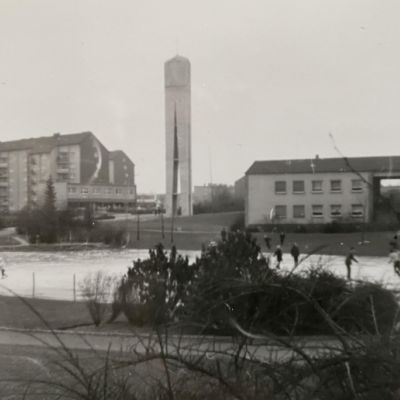 Eislauf auf dem Weiher Ende 1965