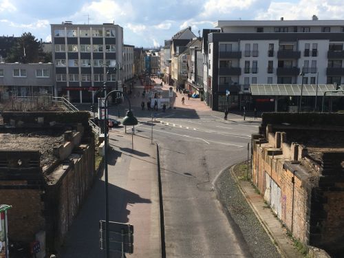 2018 Blick von der Bahnhofsbrücke Richtung Innenstadt